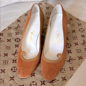 PARIS Soft Orange Suede Leather Heels